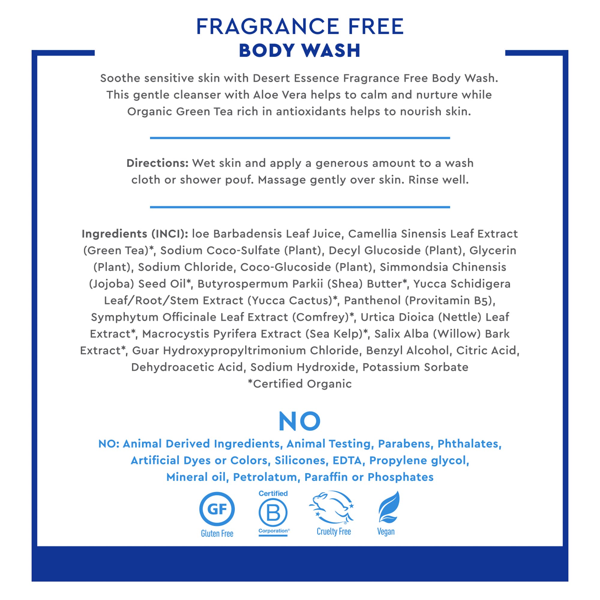 Desert Essence gel con té verde, antioxidantes para la piel.