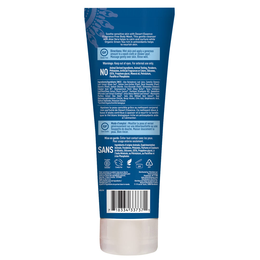 Desert Essence textura cremosa del gel, hidrata suavemente la piel.