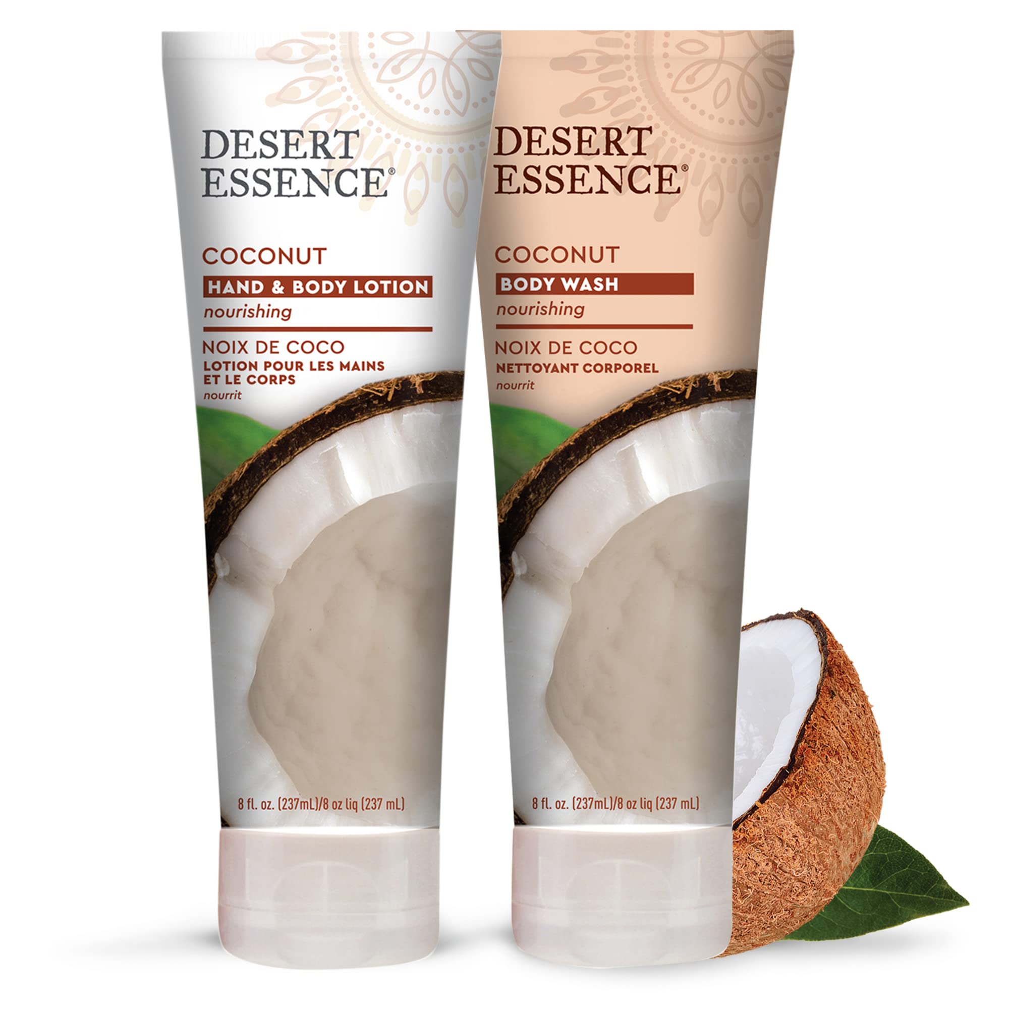 Loción Desert Essence coco para cuerpo y manos, uso diario