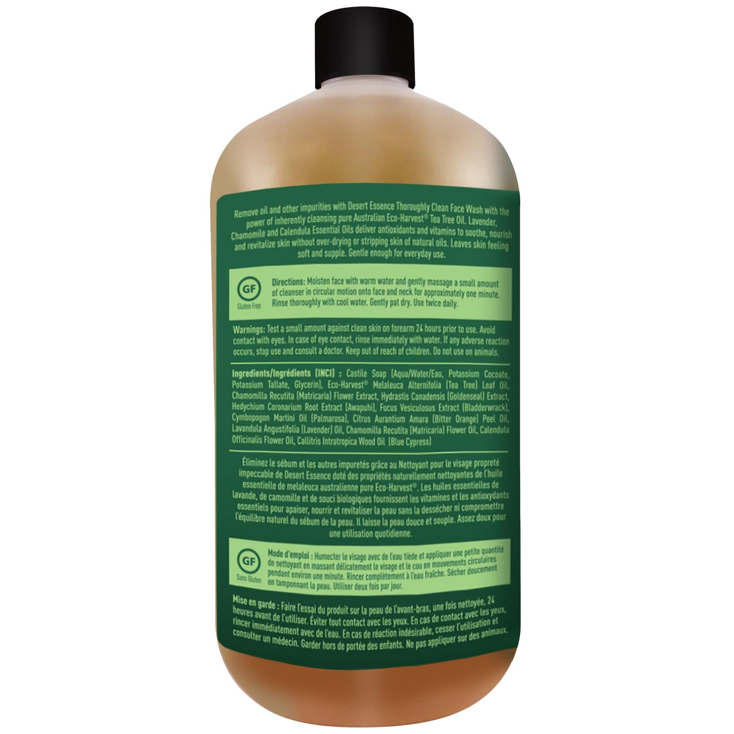Ingredientes botánicos de Desert Essence Tea Tree presentes en la fórmula limpia