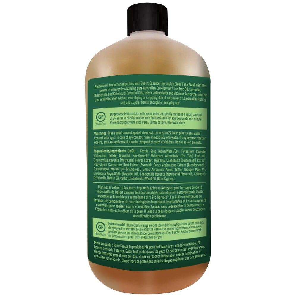Ingredientes botánicos de Desert Essence Tea Tree presentes en la fórmula limpia