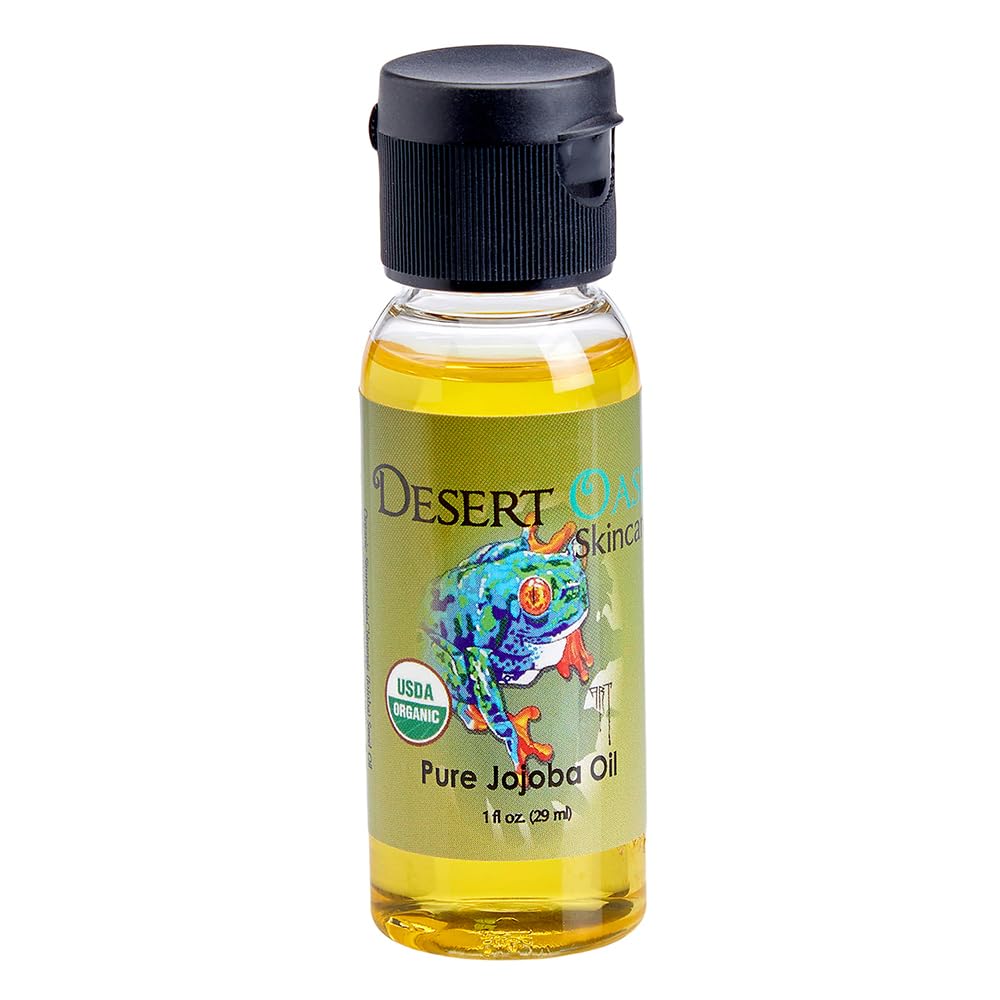 Desert Oasis Skincare Aceite de Jojoba en botella, absorción rápida para piel suave.