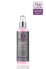 Design Essentials Bambú y Seda HCO Acondicionador sin enjuague, aplicación en palma para distribuir fórmula.