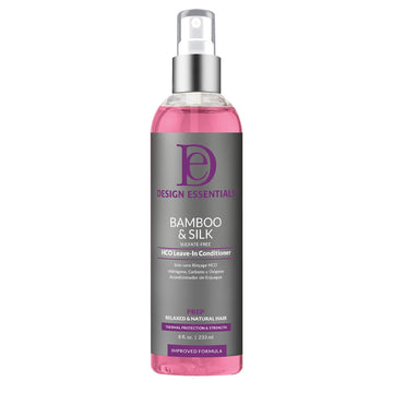 Design Essentials Bambú y Seda HCO Acondicionador sin enjuague, botella para protección térmica.