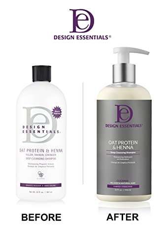 Texture riche Design Essentials prête à fortifier et volumiser les cheveux.