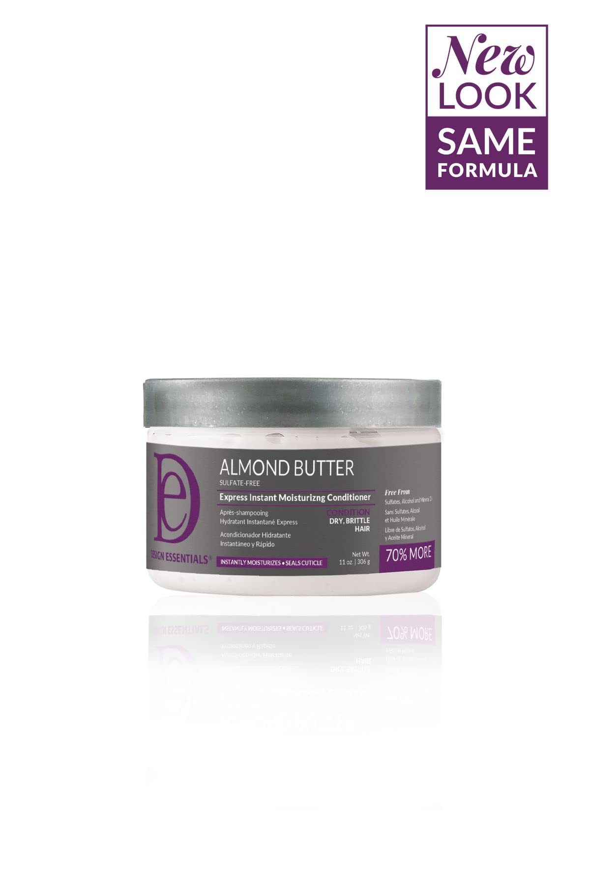 Design Essentials mantequilla de almendra Express botella brillo natural sin pesadez.