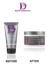 Design Essentials mantequilla de almendra Express envase práctico para todo tipo de cabello.