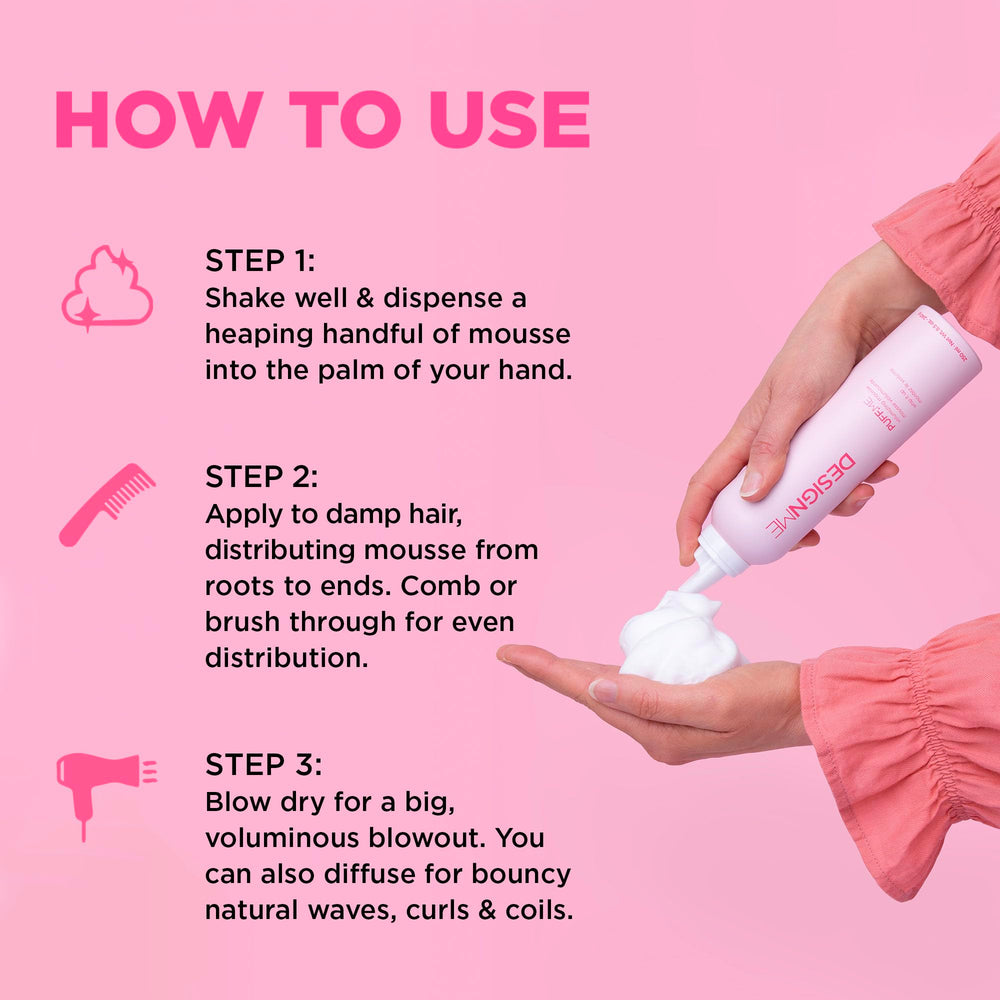 Design.Me PUFF.ME ofrece fijación flexible para rizos definidos y ondas duraderas