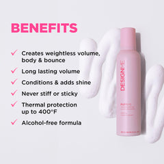 PUFF.ME Mousse textura aireada para aplicar en cabello húmedo y añadir cuerpo