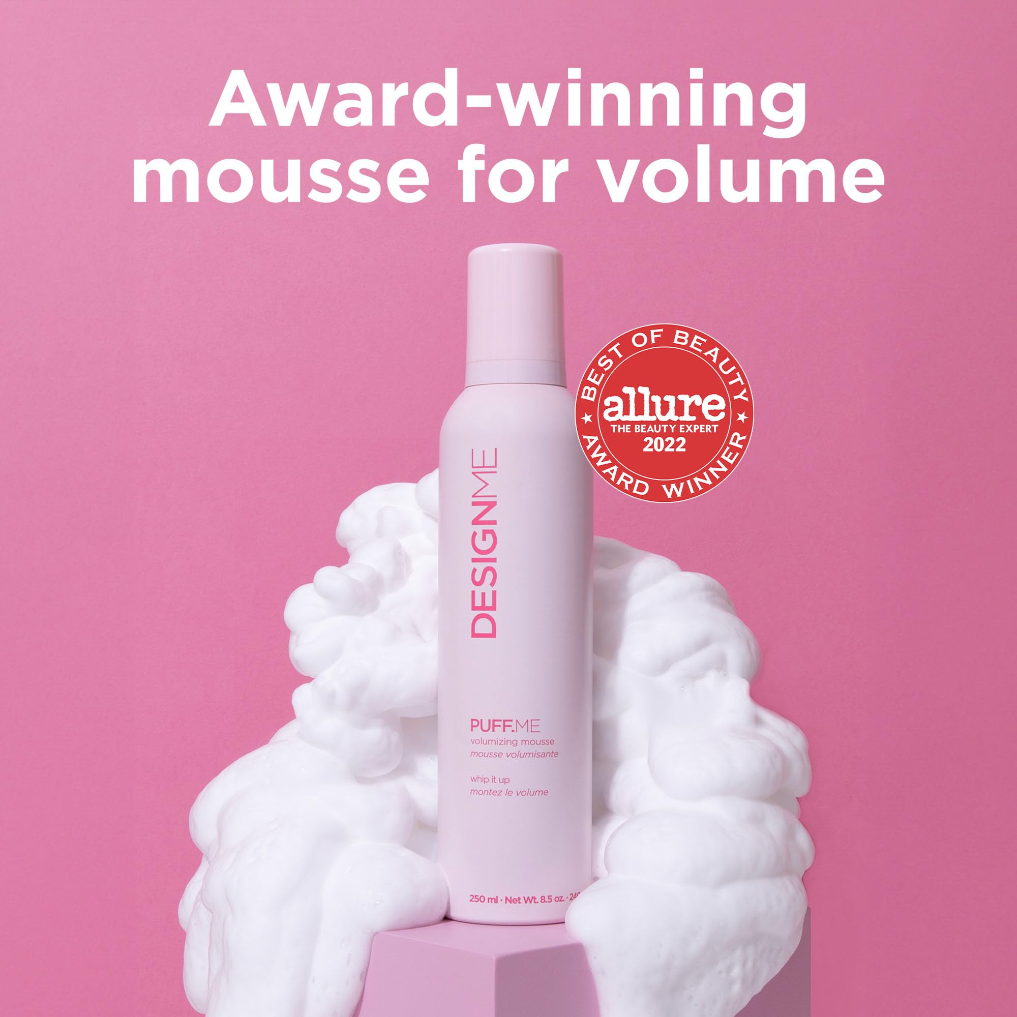 Mousse para uso diario sin peso, ideal para cabello liso o con volumen suave