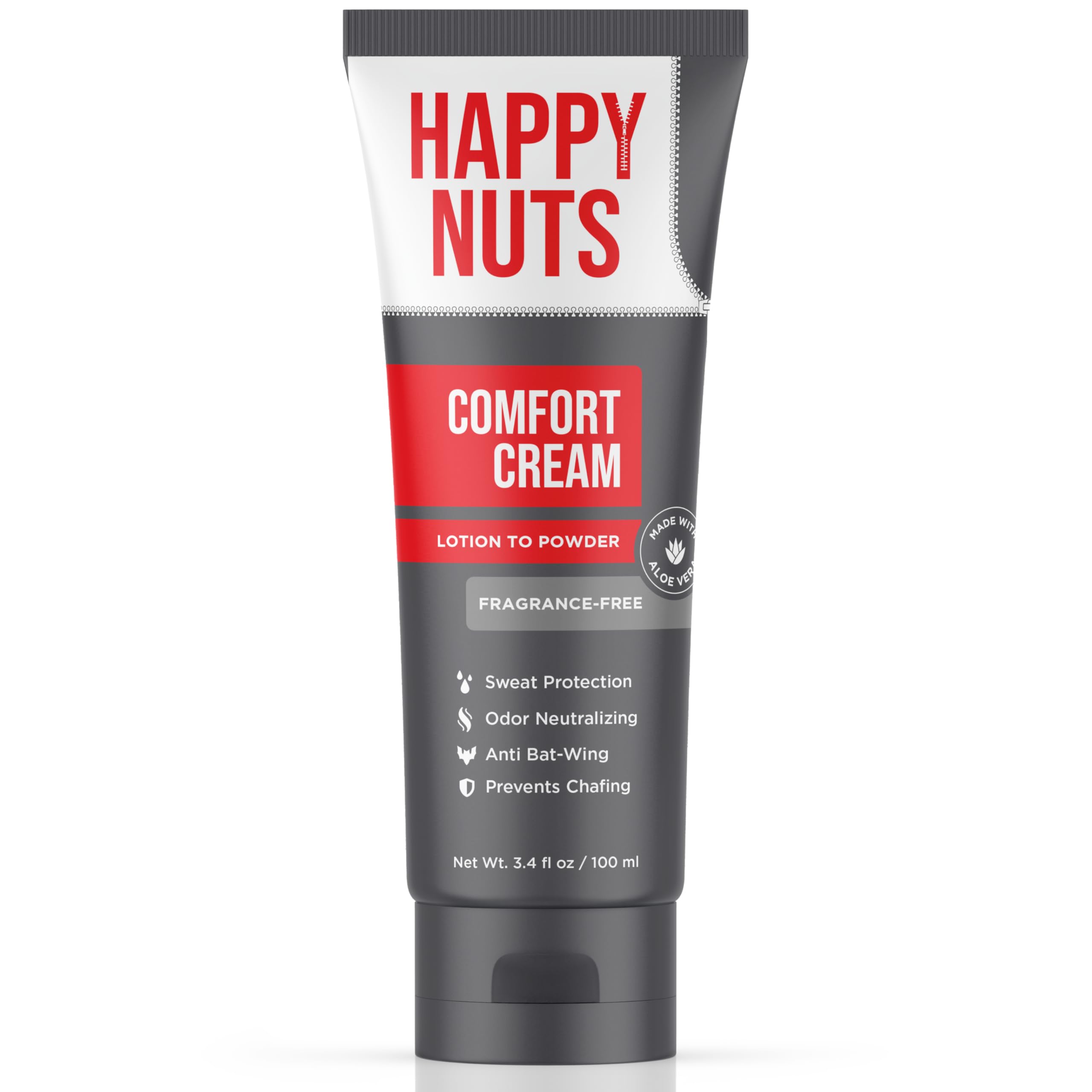 Desodorante en crema HAPPY NUTS para hombres, envase compacto para protección anti-olor diaria.