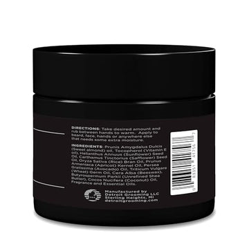 Detroit Grooming Co Mantequilla para barba – textura cremosa para hidratación duradera.