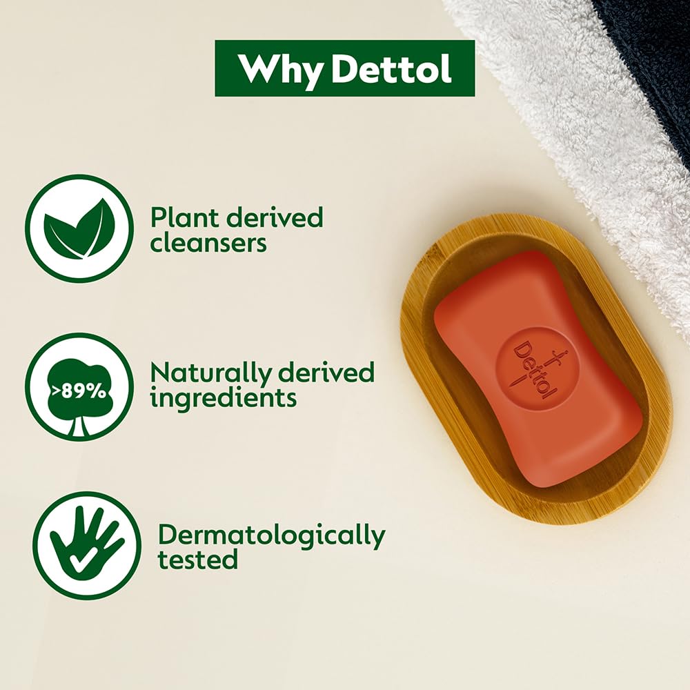 Dettol Jabón Barra Original para rutina diaria de higiene.