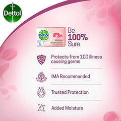 Dettol Jabón cuidado de la piel, barra espumosa para lavado diario.