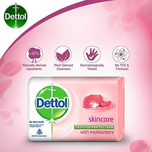 Dettol Jabón cuidado de la piel, barra individual, higiene diaria.