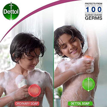 Dettol Jabón cuidado de la piel, aplicación en palma con agua para espuma.