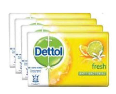 Dettol jabón en barra Fresca, fragancia renovada, higiene diaria suave para la piel.