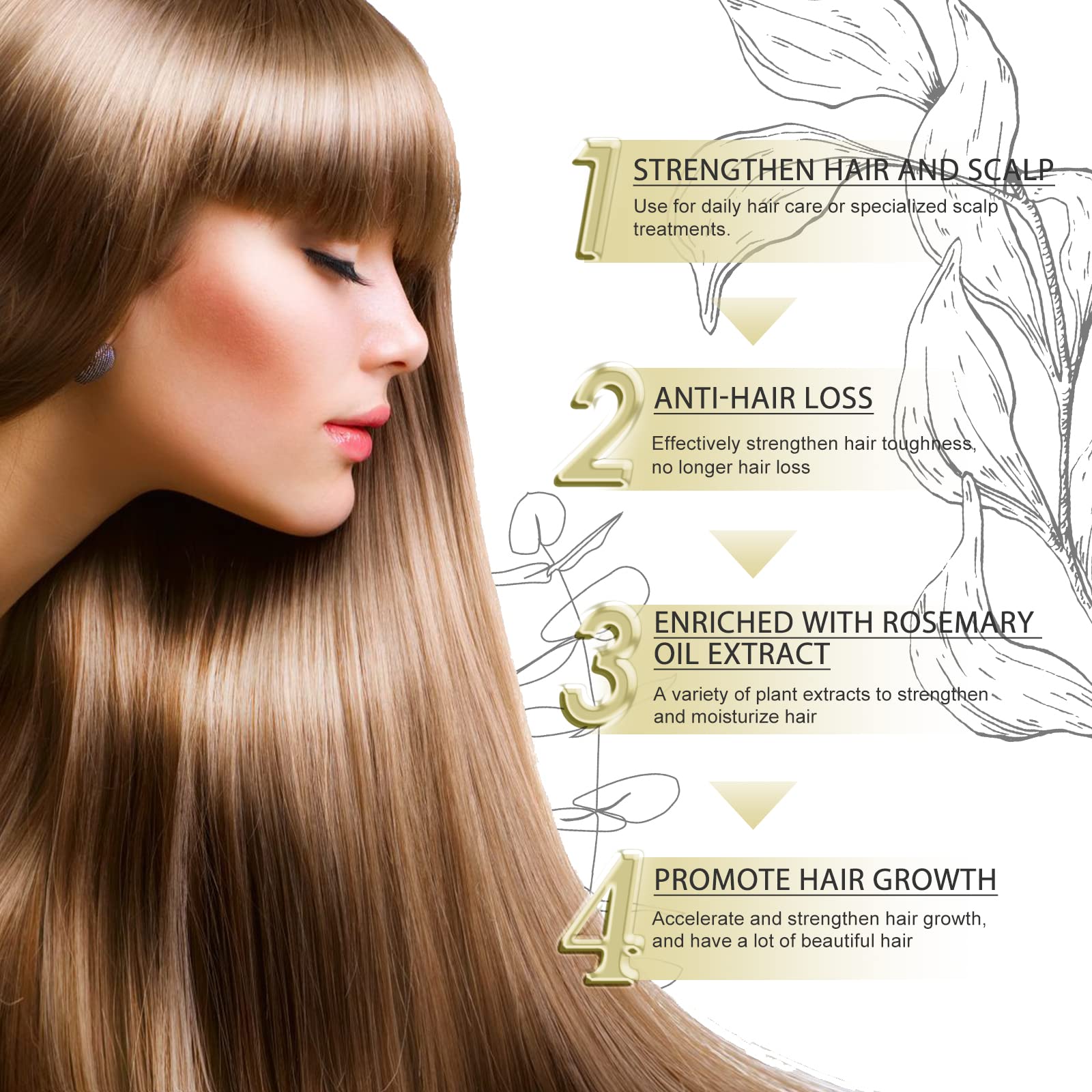Deuiosna Carvenchi ingredient blend label with natural oils for stronger hair.