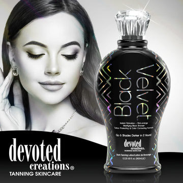 Devoted Creations Black Velvet, textura sedosa que facilita una aplicación uniforme y cómoda.