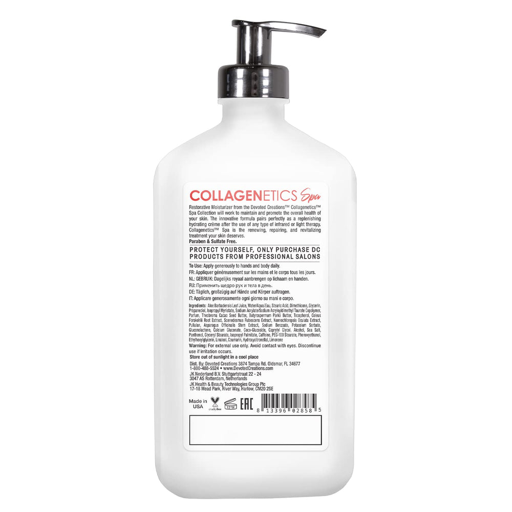 Collagenetics Spa Restorative de Devoted Creations, textura ligera, absorción rápida.