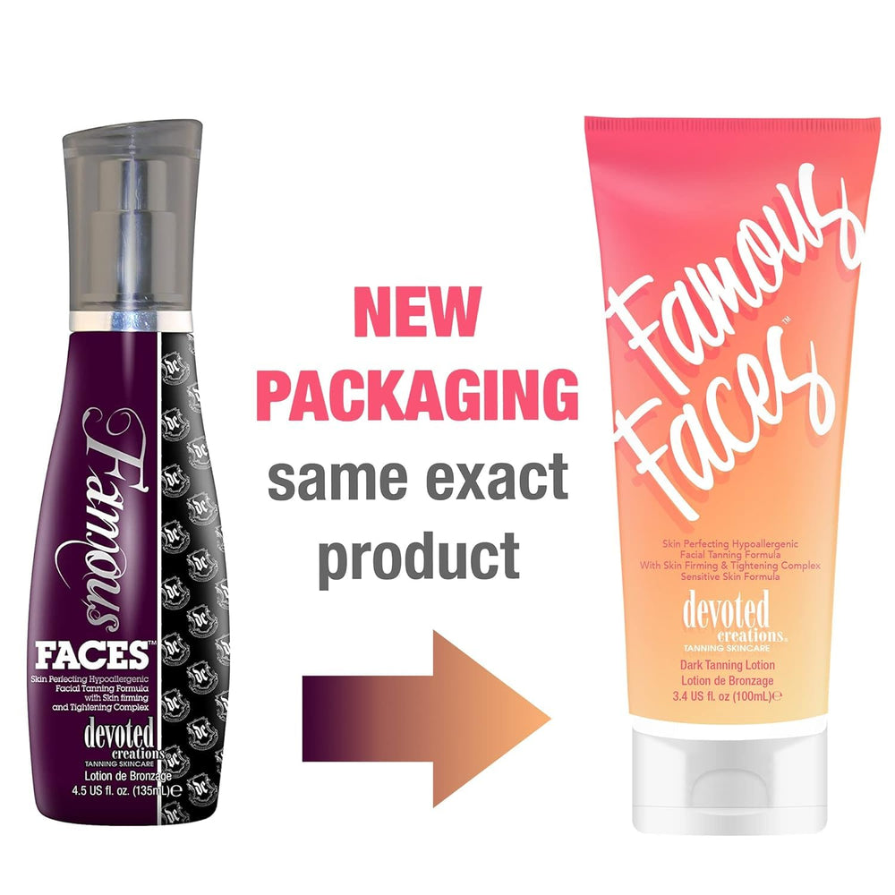 Devoted Creations Famous Faces texture swatch showing smooth, even coverage on skin.