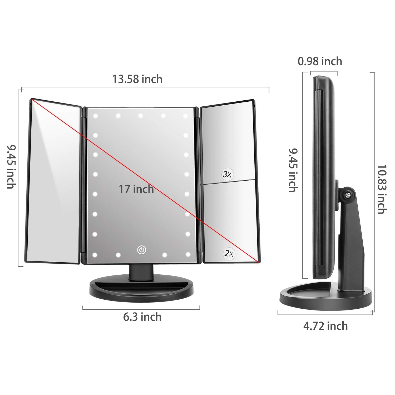 Ampliación 3X/2X/1X de Deweisn para ver detalles finos
