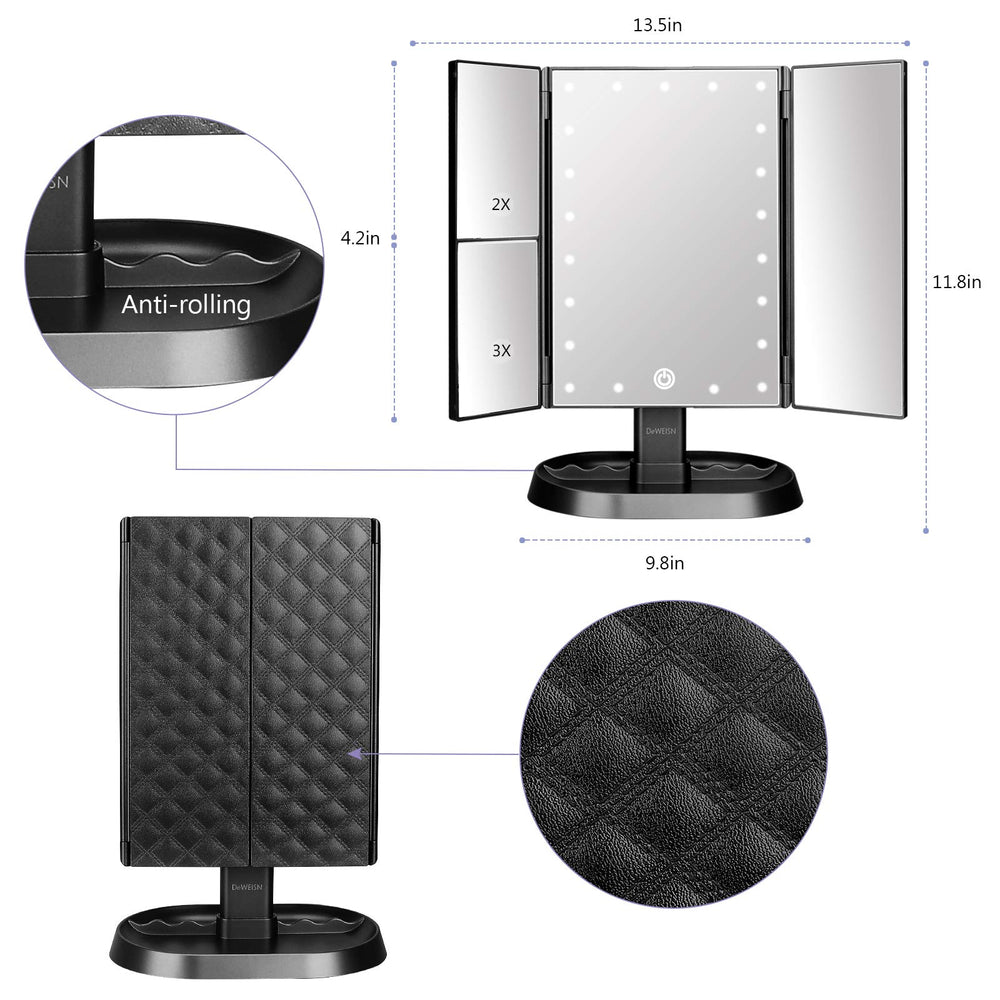 Deweisn espejo con 1x, 2x y 3x para detalles finos.