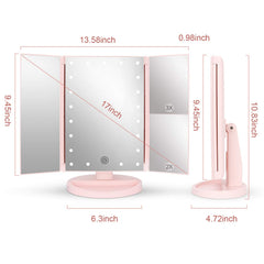 Miroir Deweisn tri-fold avec magnification 3X-2X-1X.