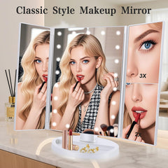 Miroir tri-fold deweisn avec rotation de 180 degrés pour vue panoramique
