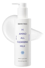 Dewytree Hi Amino All Limpiadora, botella del producto, limpieza suave para piel sensible.