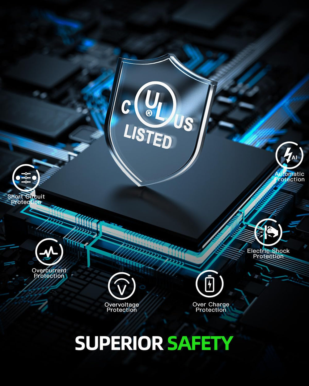 Dexpt Cargador UL: seguridad certificada para tu equipo.