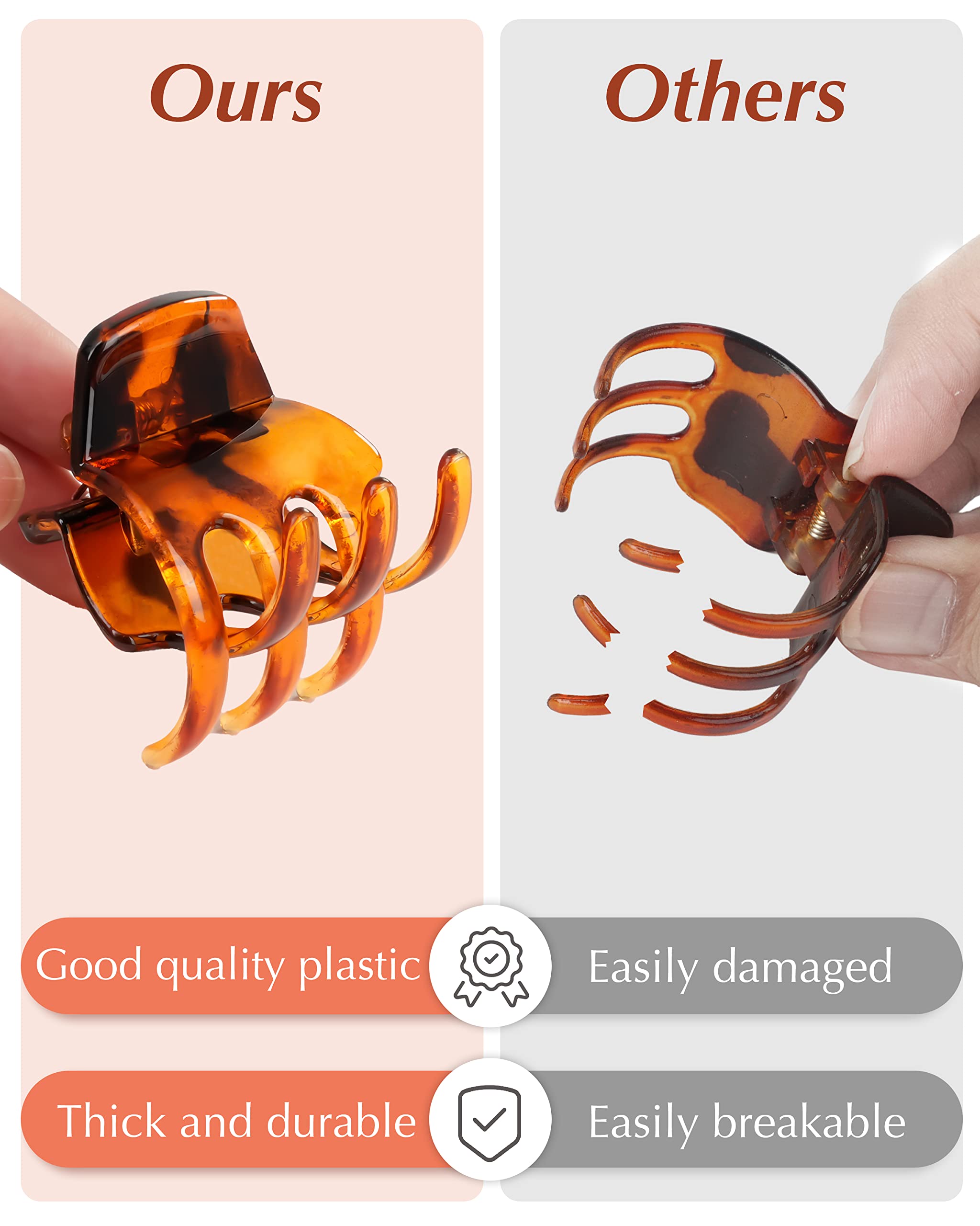 DF DUALFERV pinzas para pelo medio, diseño en tres colores para combinar estilos