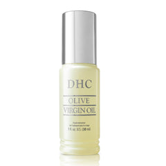 DHC Aceite de Oliva Virgen sin fragancia en frasco, hidratación suave para pieles sensibles.