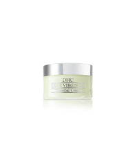 DHC crema con aceite de oliva virgen, envase elegante para uso diario.