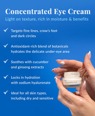 DHC crema para ojos, textura suave y rápida absorción.