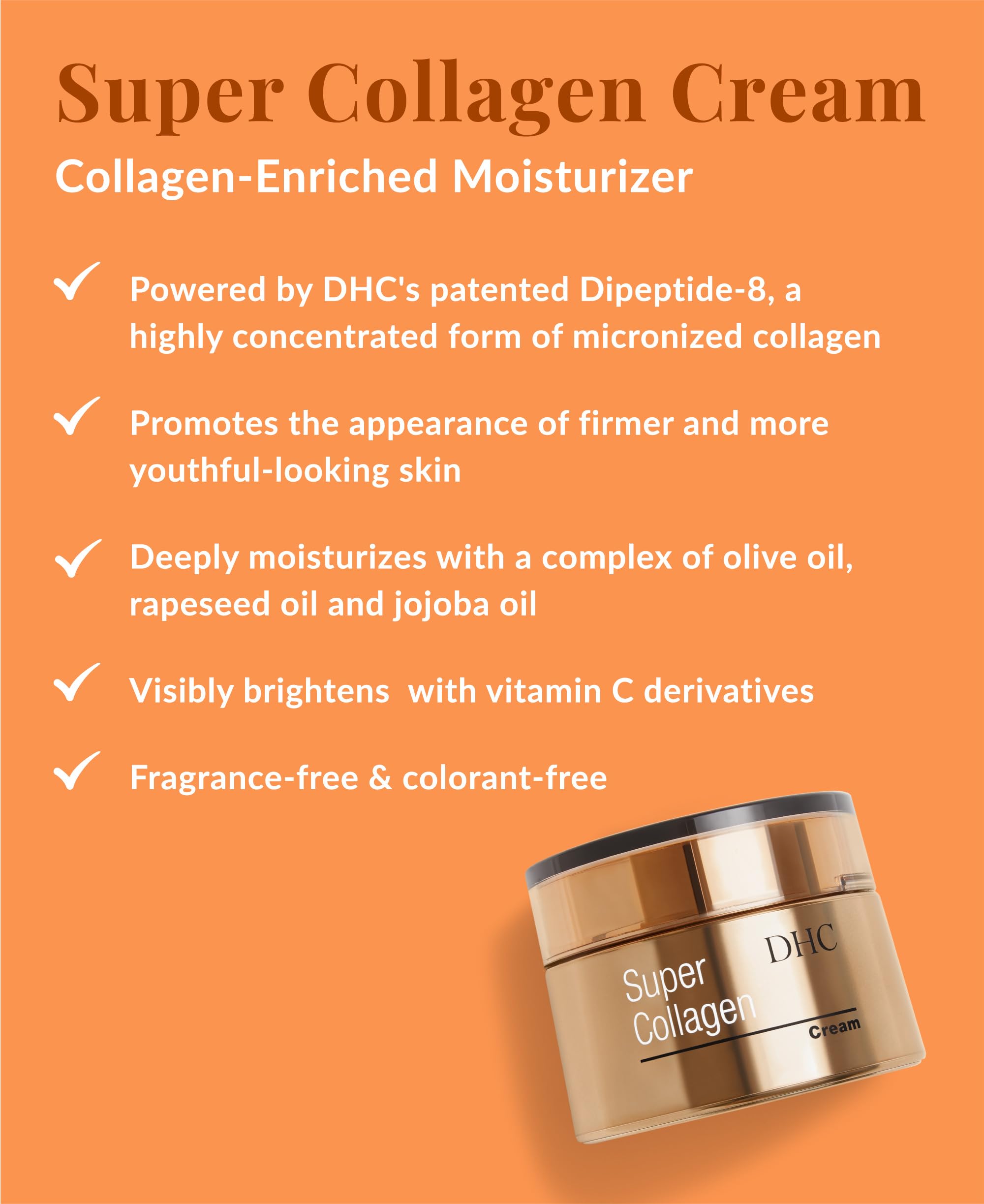 Crème DHC Super Collagène en texture proche pour peau plus ferme.