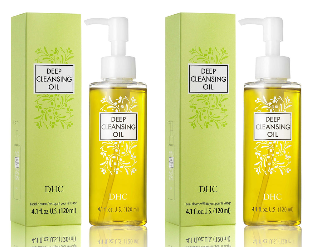 DHC Deep Cleansing Oil con etiqueta, información clara sobre ingredientes antioxidantes.