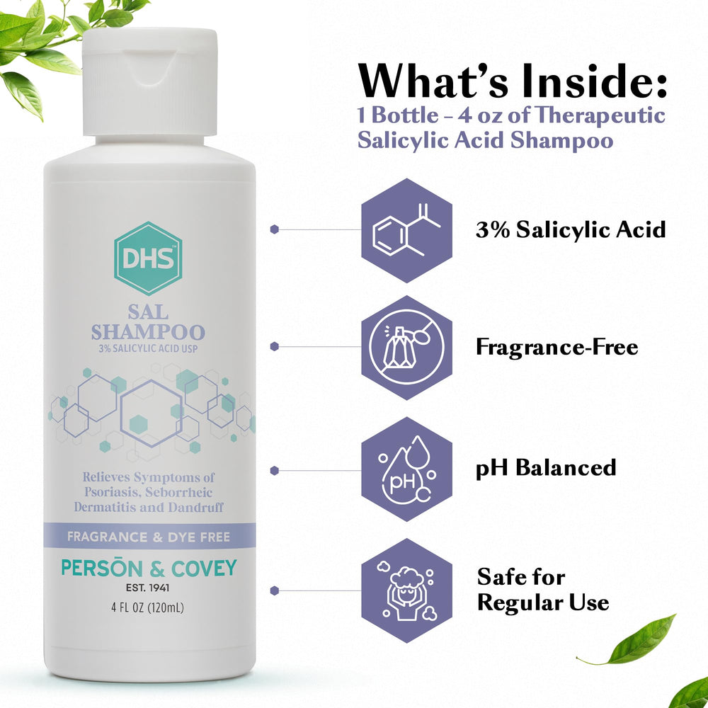 DHS SAL Shampoo scalp massage scene showing gentle cleansing action.