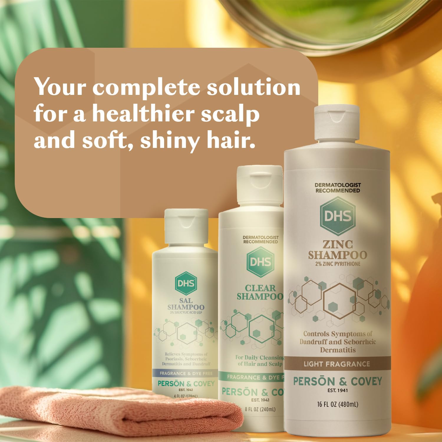 DHS Zinc Shampoo, fórmula libre de sulfatos TEA lauril