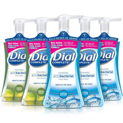 Dial Complete Spring Water foaming hand soap bottle for daily hand hygiene.