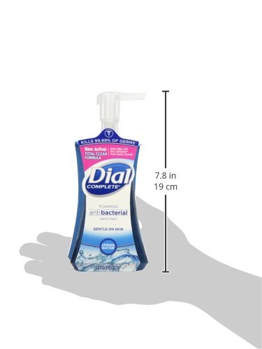 Dial Complete foaming hand wash with splash of water for fresh hands.