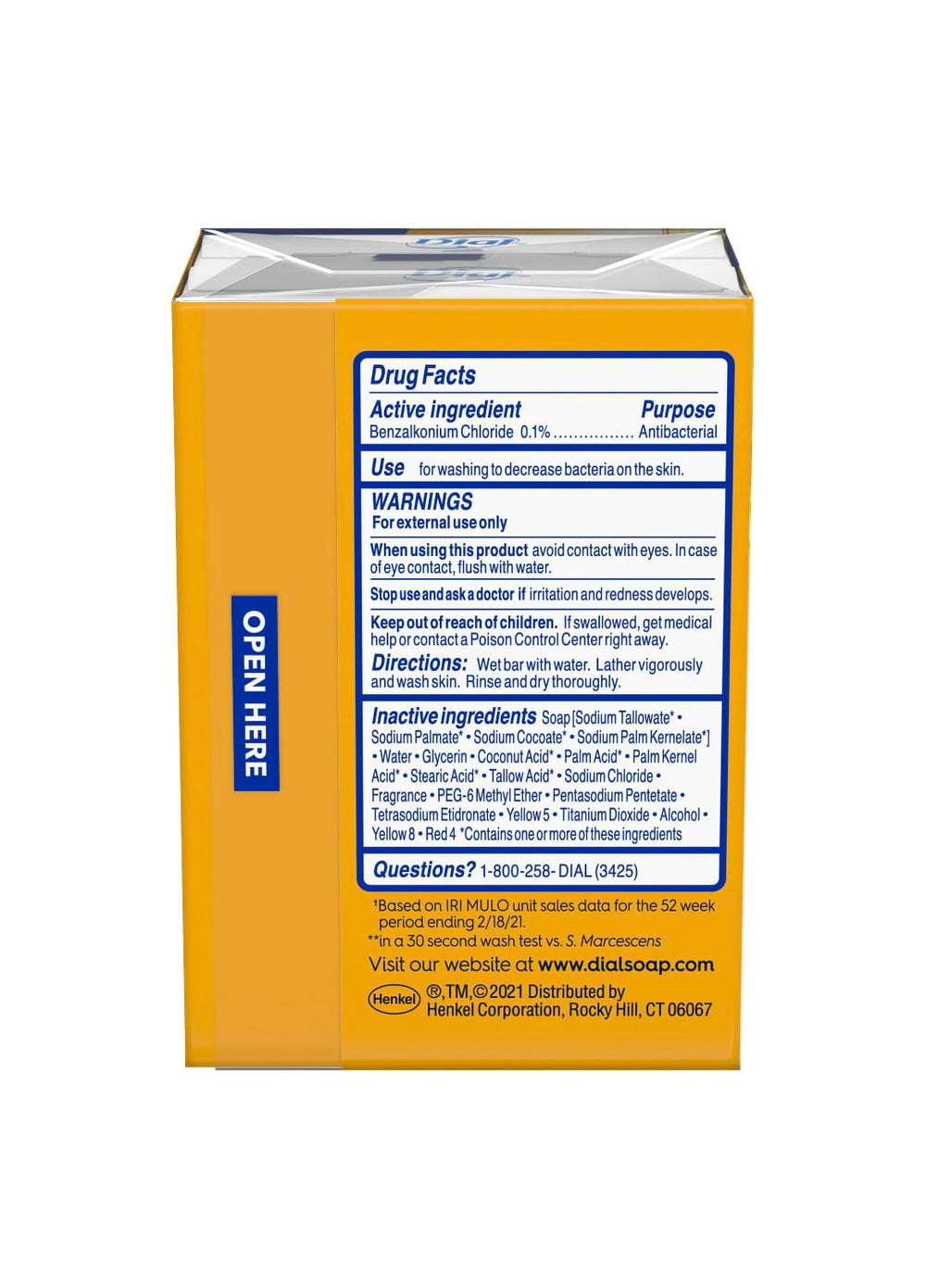 Empaque Dial Gold jabón antibacteriano en pack de dos para el hogar.