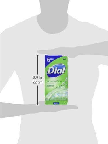 Dial Jabón antibacterial en baño, paquete de 6 barras listo para usar.