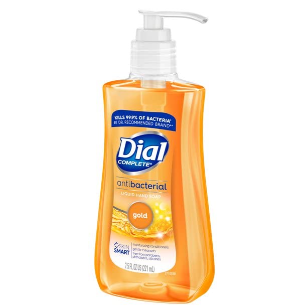 Dial Jabon antimicrobiano con acondicionadores para piel suave.