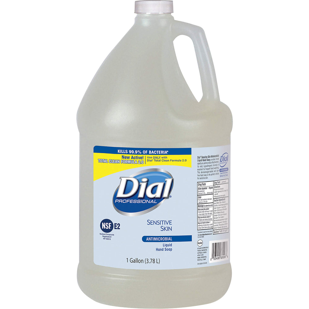Dial Sensitive Skin antimicrobial soap refill with clear formula for frequent handwashing in healthcare, schools, and offices