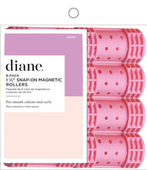 Diane Snap-On: rodillos magnéticos de 8 unidades en rosa para volumen suave.