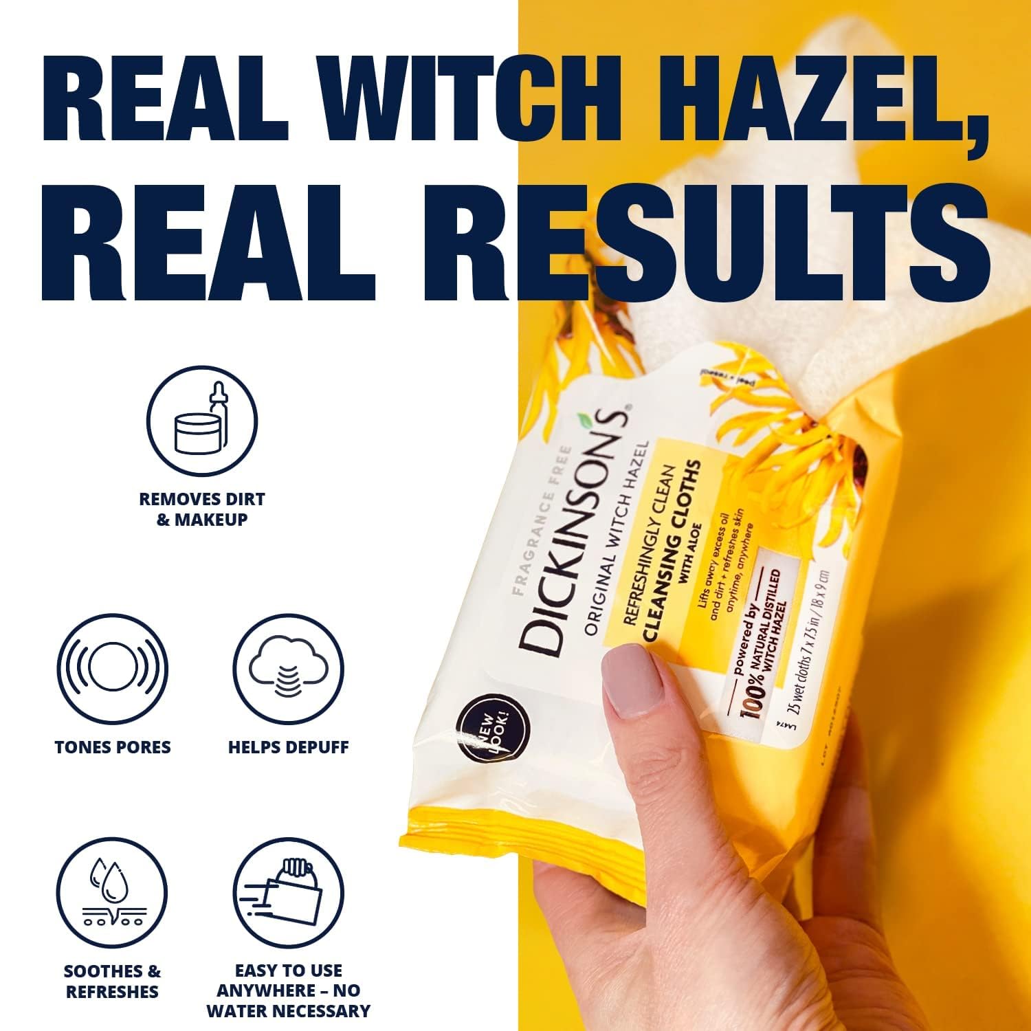 Dickinson's hamamelis aloe para uso diario y piel fresca