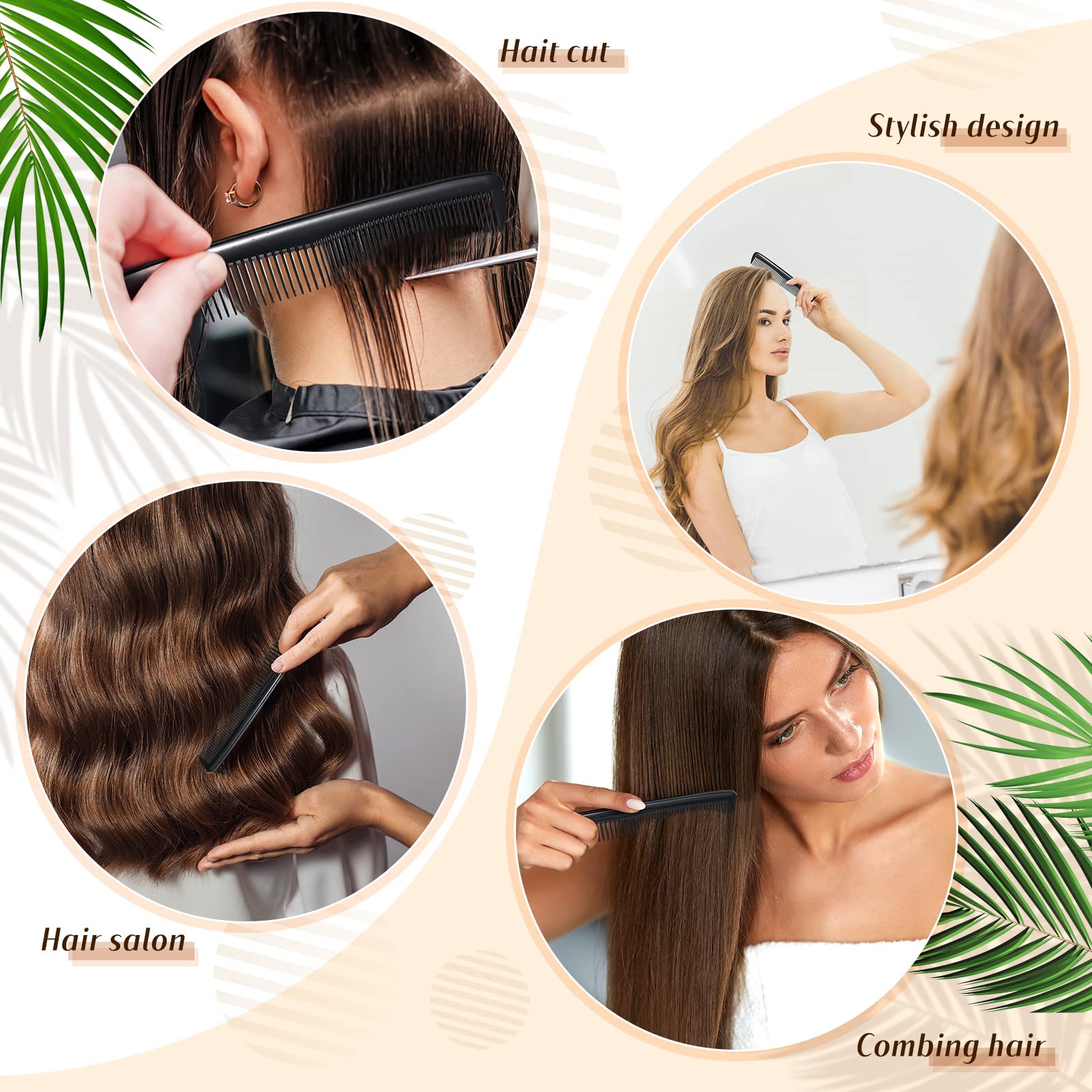 Peine de bolsillo Didaey para barba y cabello grueso con dientes combinados.