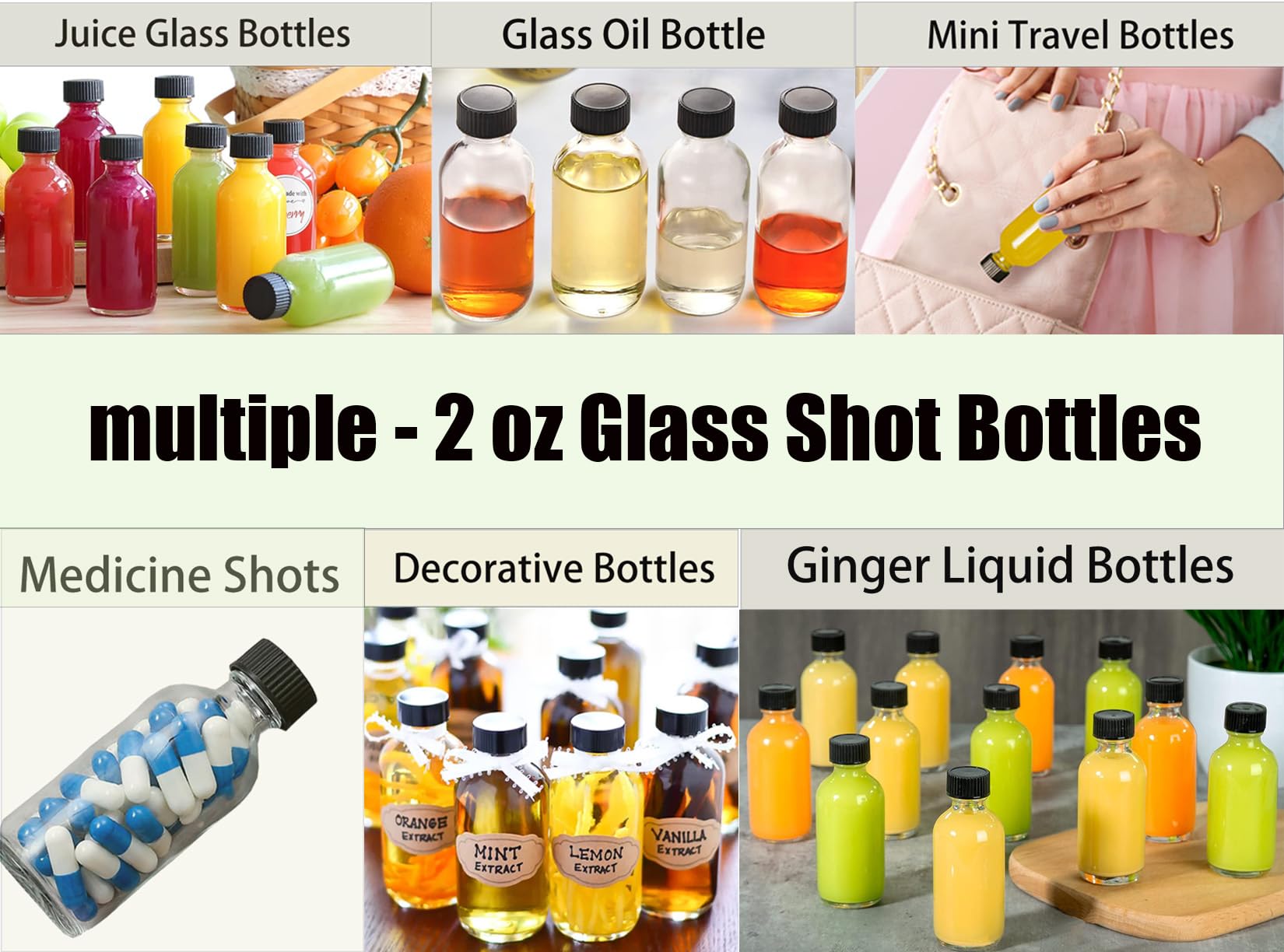 Botellas DIDITIME 60 ml para shots de jengibre y cúrcuma, práctico