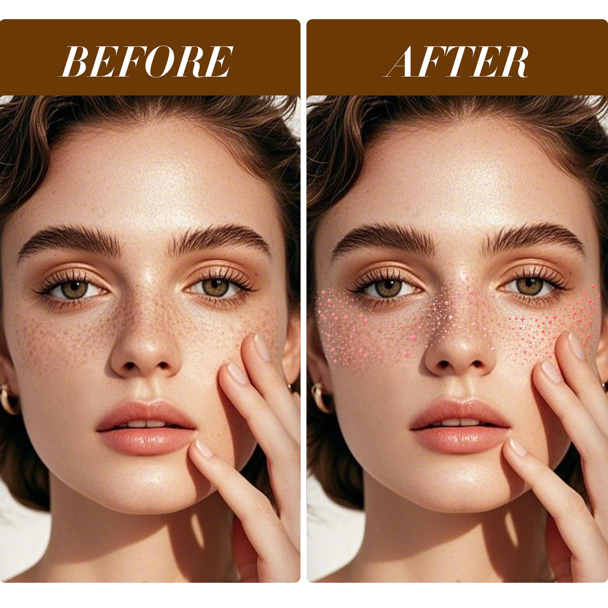 Diesetsr parches rosa dorado glitter freckles para festivales